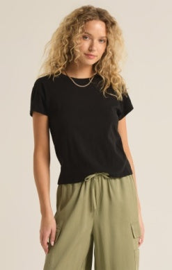 Modern Slub Tee - Black-tee- Hometown Style HTS, women's in store and online boutique located in Ingersoll, Ontario