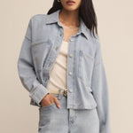 All Day Cropped Knit Jacket - Washed Indigo-Coats & Jackets- Hometown Style HTS, women's in store and online boutique located in Ingersoll, Ontario