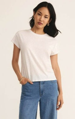 Modern Slub Tee - White-Casual Tops- Hometown Style HTS, women's in store and online boutique located in Ingersoll, Ontario