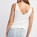 Knit Tank Top - White-tank- Hometown Style HTS, women's in store and online boutique located in Ingersoll, Ontario