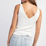 Knit Tank Top - White-tank- Hometown Style HTS, women's in store and online boutique located in Ingersoll, Ontario