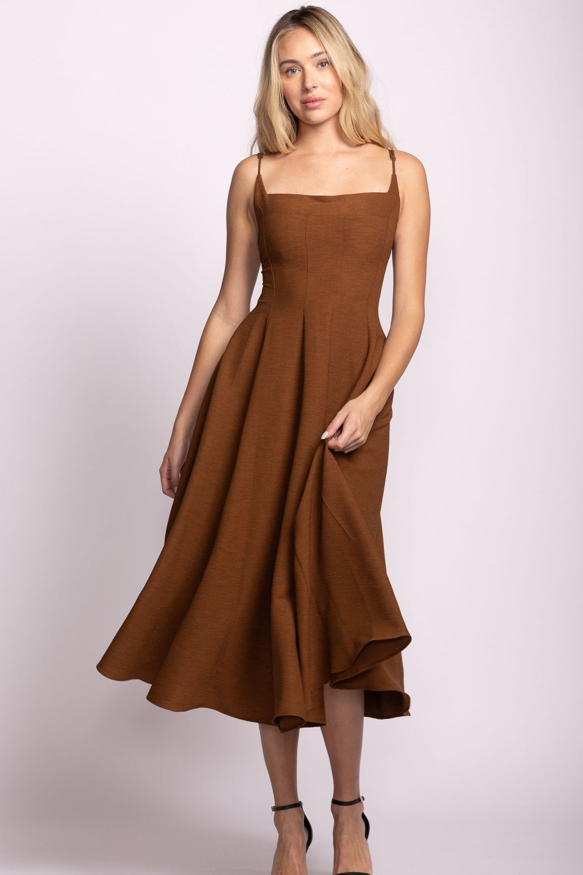 Willa Dress - Brown-dress- Hometown Style HTS, women's in store and online boutique located in Ingersoll, Ontario