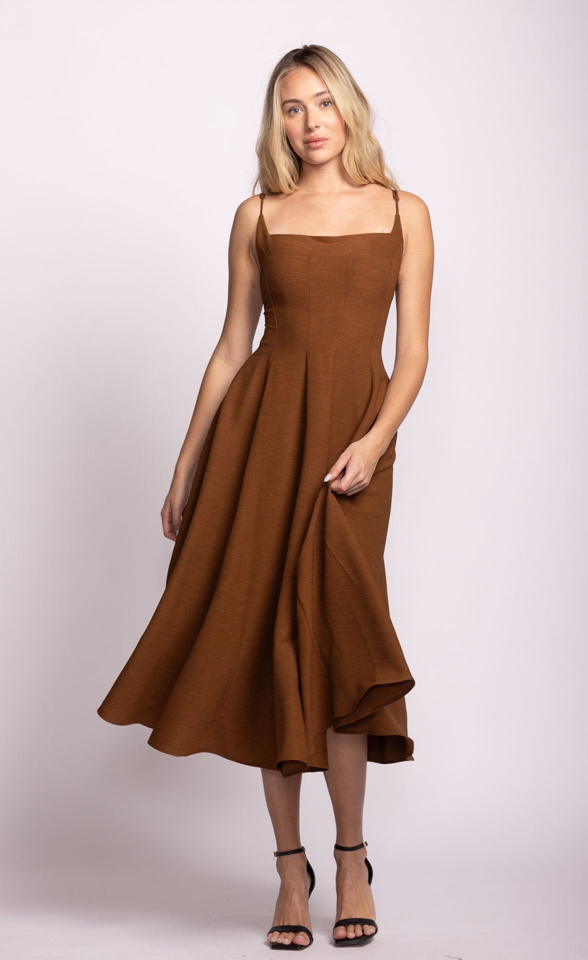 Willa Dress - Brown-dress- Hometown Style HTS, women's in store and online boutique located in Ingersoll, Ontario