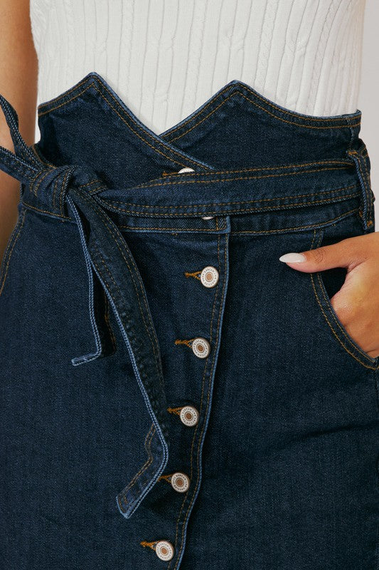 High Waisted Denim Skirt-Skirt- Hometown Style HTS, women's in store and online boutique located in Ingersoll, Ontario
