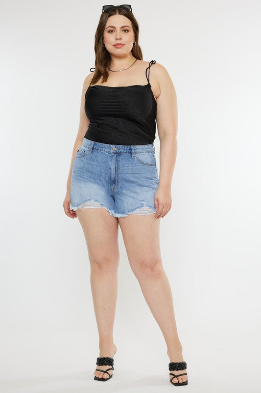 High Rise Mom Denim Shorts - EX-Shorts- Hometown Style HTS, women's in store and online boutique located in Ingersoll, Ontario