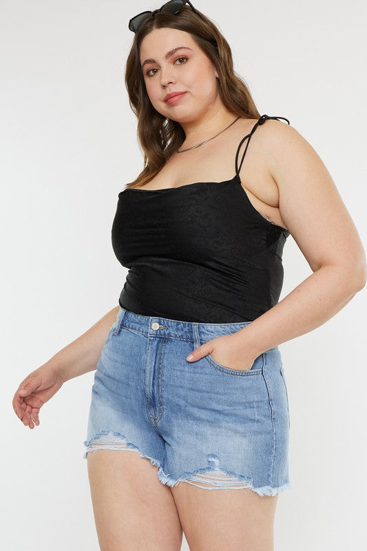 High Rise Mom Denim Shorts - EX-Shorts- Hometown Style HTS, women's in store and online boutique located in Ingersoll, Ontario