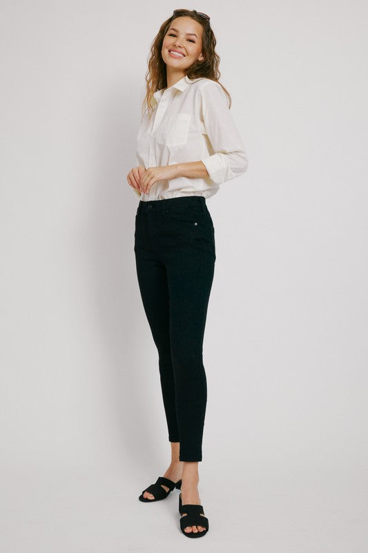 High Rise Basic Skinny - Black-jeans- Hometown Style HTS, women's in store and online boutique located in Ingersoll, Ontario