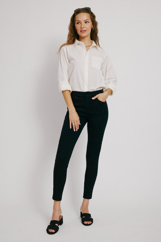 High Rise Basic Skinny - Black-jeans- Hometown Style HTS, women's in store and online boutique located in Ingersoll, Ontario