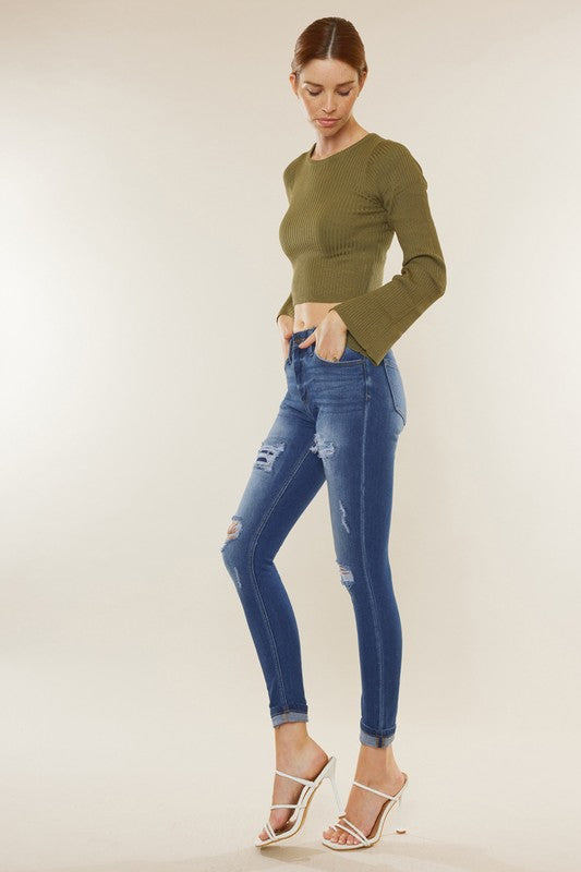 High Rise Ankle Skinny-jeans- Hometown Style HTS, women's in store and online boutique located in Ingersoll, Ontario