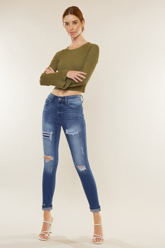 High Rise Ankle Skinny-jeans- Hometown Style HTS, women's in store and online boutique located in Ingersoll, Ontario