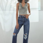 High Rise Boyfriend Medium Wash-Pants- Hometown Style HTS, women's in store and online boutique located in Ingersoll, Ontario