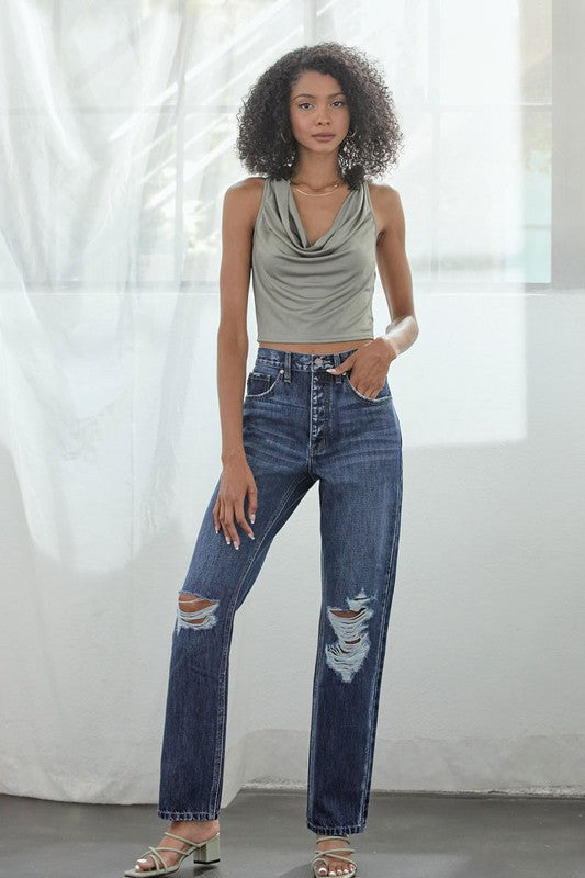 High Rise Boyfriend Medium Wash-Pants- Hometown Style HTS, women's in store and online boutique located in Ingersoll, Ontario