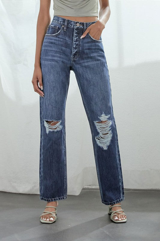 High Rise Boyfriend Medium Wash-Pants- Hometown Style HTS, women's in store and online boutique located in Ingersoll, Ontario