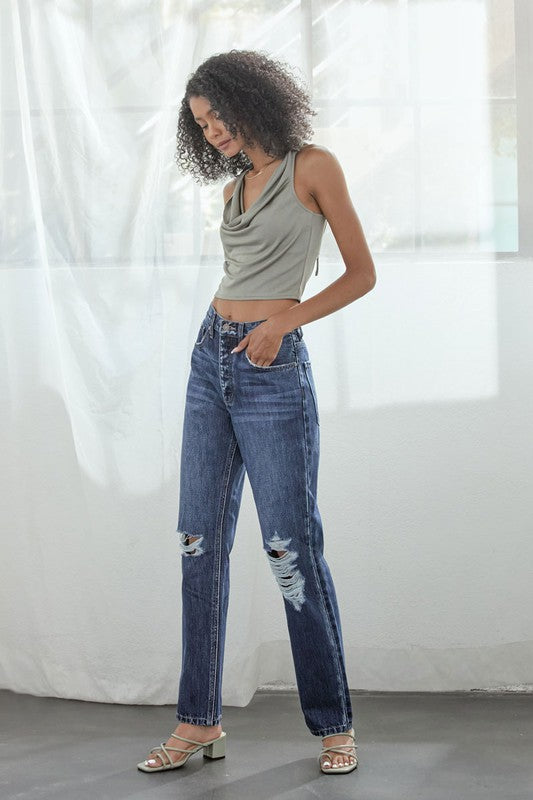High Rise Boyfriend Medium Wash-Pants- Hometown Style HTS, women's in store and online boutique located in Ingersoll, Ontario