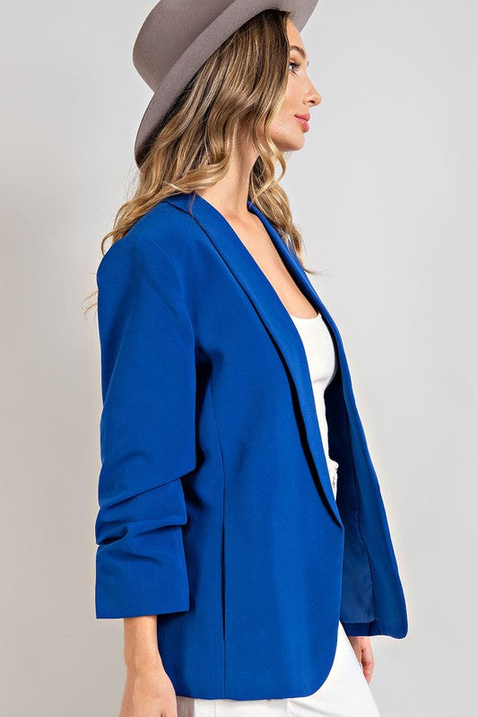 Spring Blazer - Blue - EX-blazer- Hometown Style HTS, women's in store and online boutique located in Ingersoll, Ontario