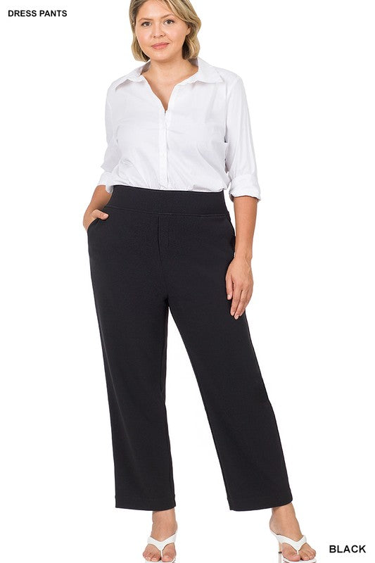 Pull on dress pants - EX - Black-Pants- Hometown Style HTS, women's in store and online boutique located in Ingersoll, Ontario