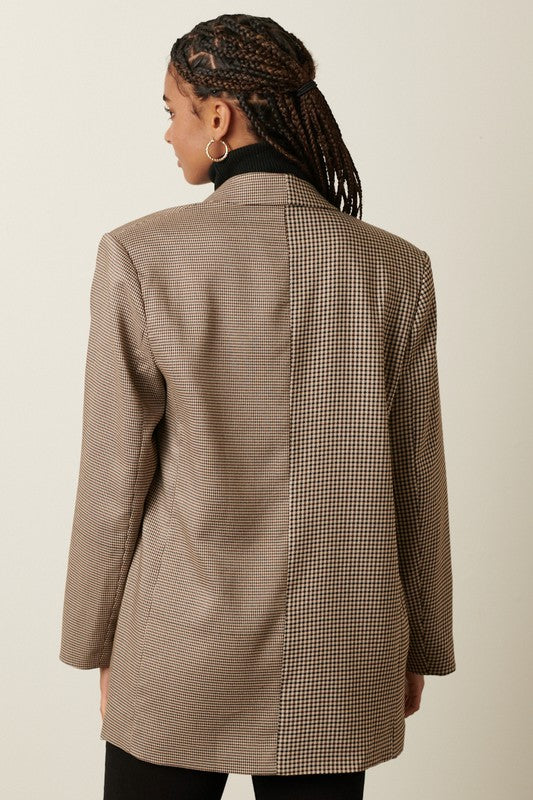 Plaid Mix Oversized Blazer-blazer- Hometown Style HTS, women's in store and online boutique located in Ingersoll, Ontario