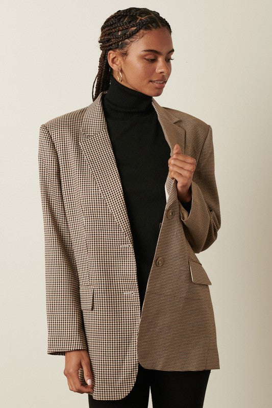 Plaid Mix Oversized Blazer-blazer- Hometown Style HTS, women's in store and online boutique located in Ingersoll, Ontario