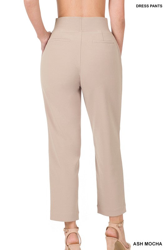 Pull on Dress Pants - Ash Mocha-Pants- Hometown Style HTS, women's in store and online boutique located in Ingersoll, Ontario
