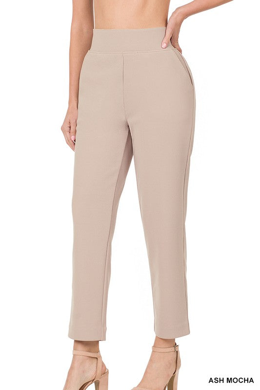 Pull on Dress Pants - Ash Mocha-Pants- Hometown Style HTS, women's in store and online boutique located in Ingersoll, Ontario
