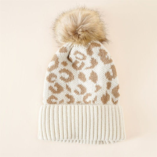 Leopard Beanie - Cream- Hometown Style HTS, women's in store and online boutique located in Ingersoll, Ontario
