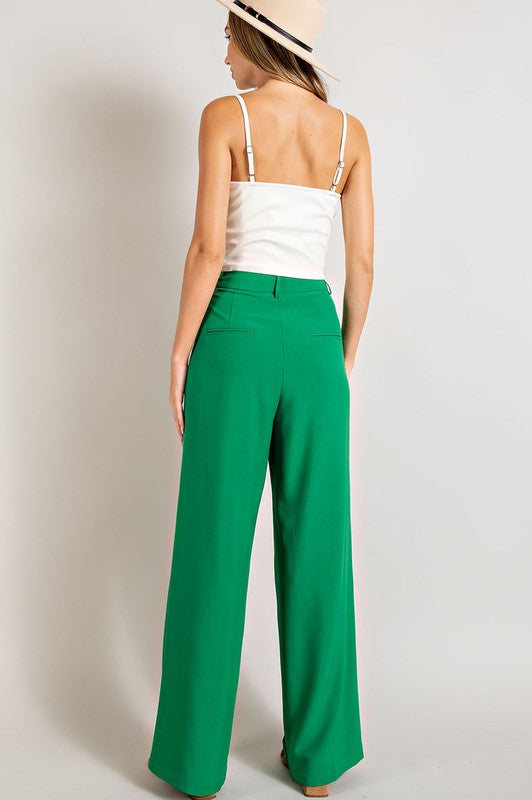 Wide Leg Dress Pant - Kelly Green-Clothing- Hometown Style HTS, women's in store and online boutique located in Ingersoll, Ontario