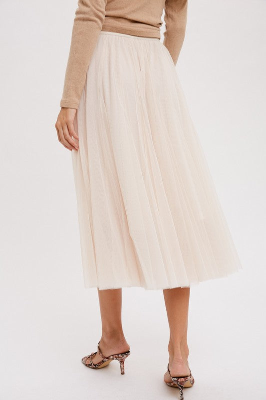 Tulle Skirt - Cream-Skirt- Hometown Style HTS, women's in store and online boutique located in Ingersoll, Ontario