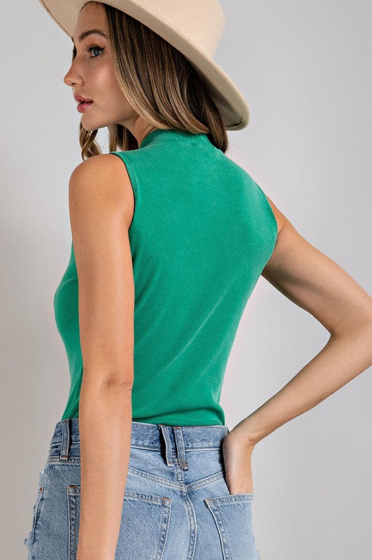 Washed Bodysuit - Green-bodysuit- Hometown Style HTS, women's in store and online boutique located in Ingersoll, Ontario