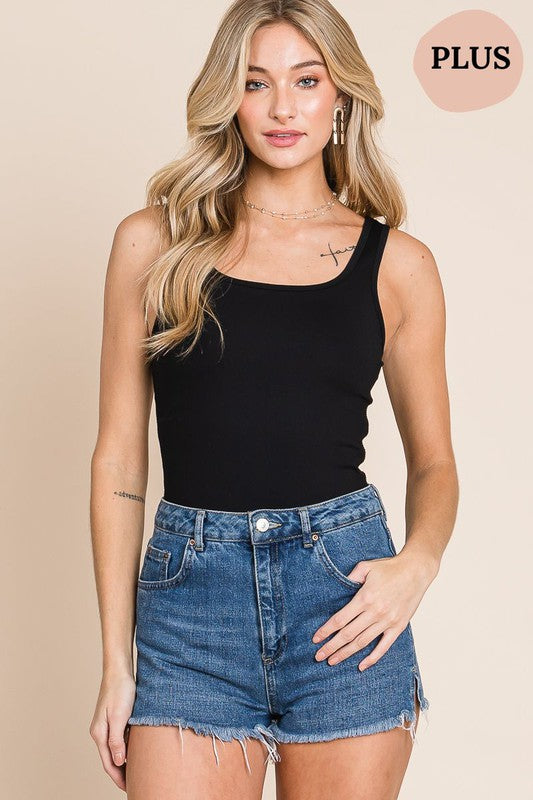 Slim Fit Square Neck Bodysuit - Black - EX-bodysuit- Hometown Style HTS, women's in store and online boutique located in Ingersoll, Ontario