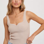 Essential Ribbed Tank - Sand-cami- Hometown Style HTS, women's in store and online boutique located in Ingersoll, Ontario