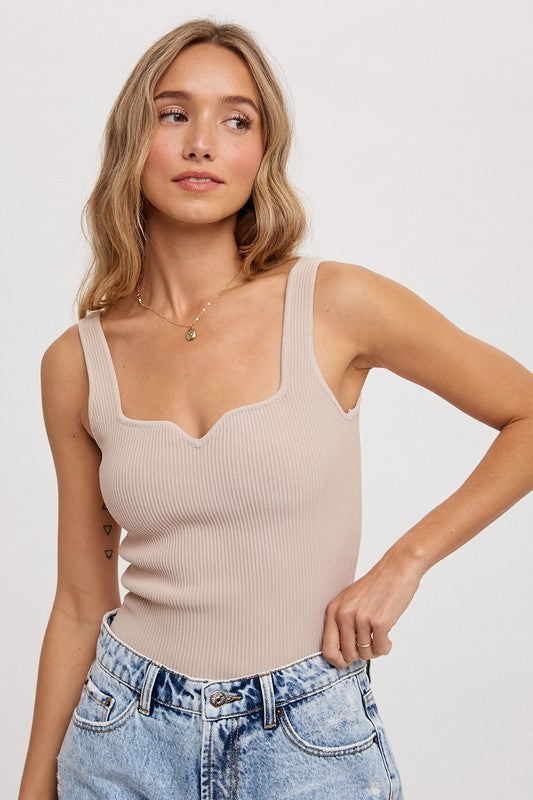 Essential Ribbed Tank - Sand-cami- Hometown Style HTS, women's in store and online boutique located in Ingersoll, Ontario