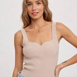 Essential Ribbed Tank - Sand-cami- Hometown Style HTS, women's in store and online boutique located in Ingersoll, Ontario