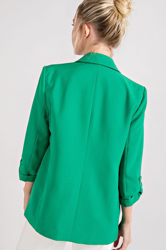 Spring Blazer - Green-blazer- Hometown Style HTS, women's in store and online boutique located in Ingersoll, Ontario