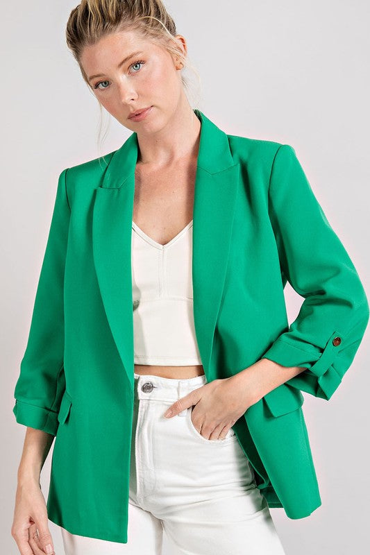 Spring Blazer - Green-blazer- Hometown Style HTS, women's in store and online boutique located in Ingersoll, Ontario