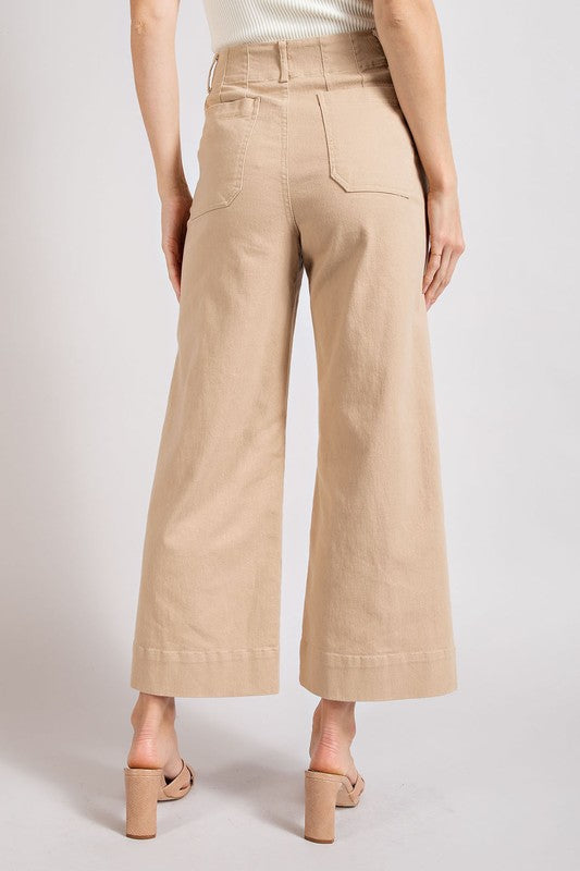 Soft Washed Wide Leg Pants - Tan-Pants- Hometown Style HTS, women's in store and online boutique located in Ingersoll, Ontario