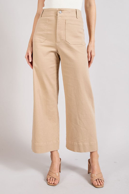 Soft Washed Wide Leg Pants - Tan-Pants- Hometown Style HTS, women's in store and online boutique located in Ingersoll, Ontario