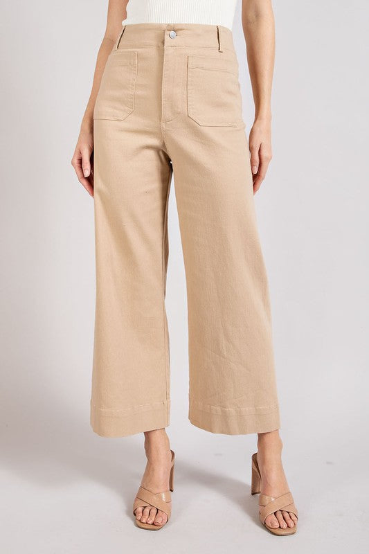 Soft Washed Wide Leg Pants - Tan-Pants- Hometown Style HTS, women's in store and online boutique located in Ingersoll, Ontario