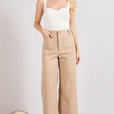 Soft Washed Wide Leg Pants - Tan-Pants- Hometown Style HTS, women's in store and online boutique located in Ingersoll, Ontario
