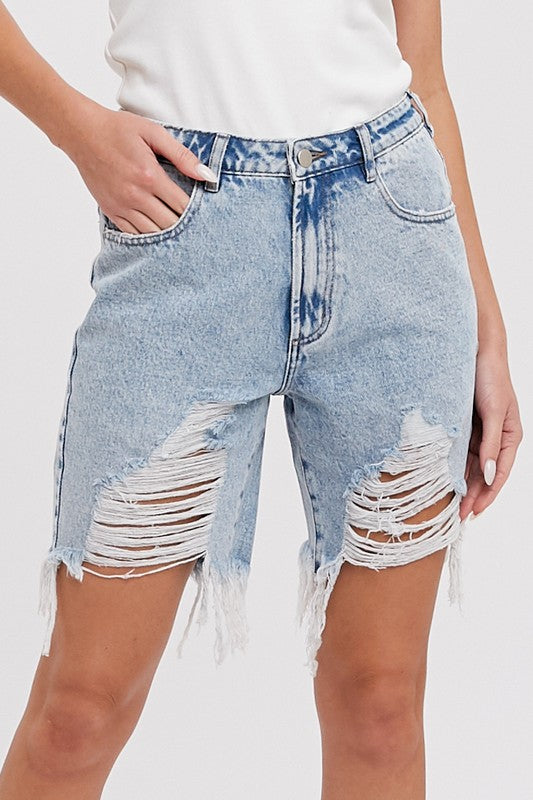 Boyfriend Denim Shorts-Shorts- Hometown Style HTS, women's in store and online boutique located in Ingersoll, Ontario