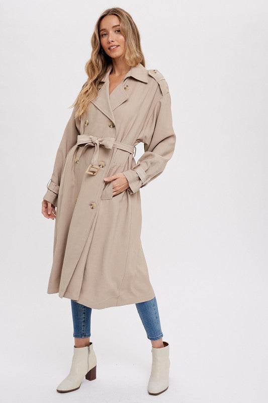 Effortless Trench Coat-Coats & Jackets- Hometown Style HTS, women's in store and online boutique located in Ingersoll, Ontario