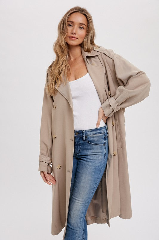 Effortless Trench Coat-Coats & Jackets- Hometown Style HTS, women's in store and online boutique located in Ingersoll, Ontario