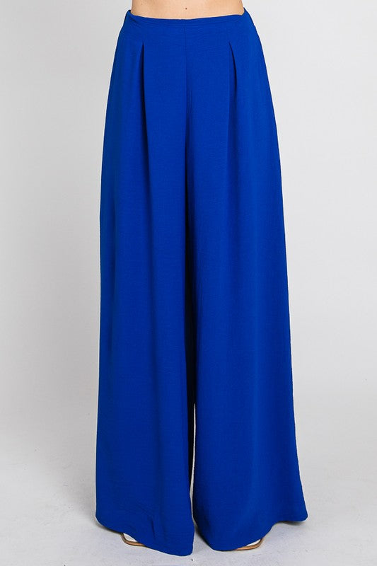 High Waisted Wide Leg Pants - Blue - EX-Pants- Hometown Style HTS, women's in store and online boutique located in Ingersoll, Ontario