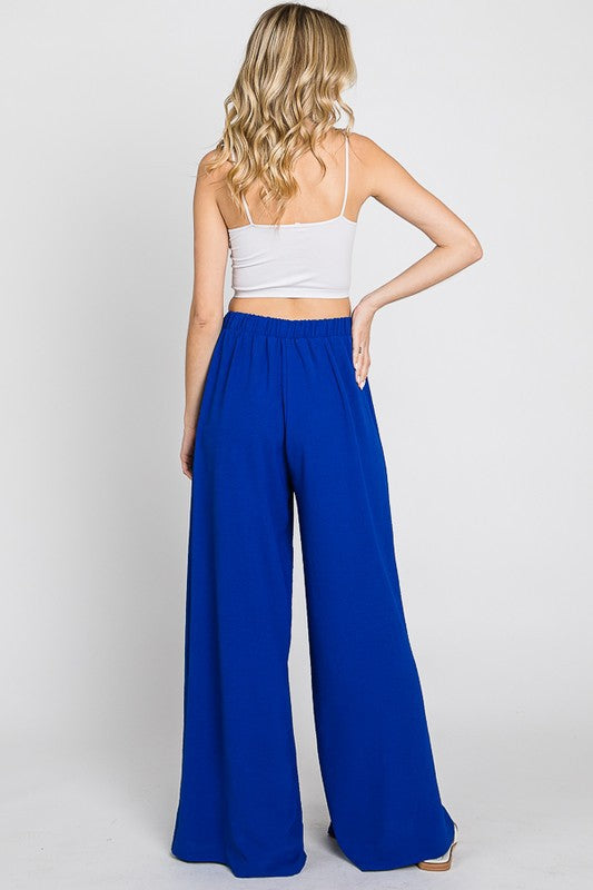 High Waisted Wide Leg Pants - Blue - EX-Pants- Hometown Style HTS, women's in store and online boutique located in Ingersoll, Ontario