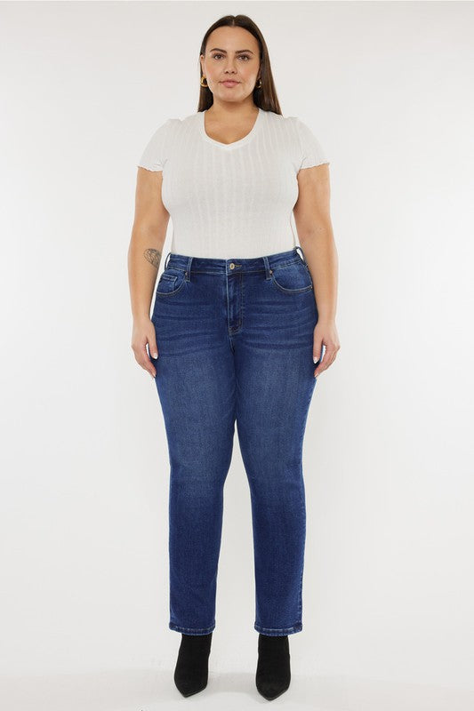 High Rise Slim Straight, Dark Wash - EX-jeans- Hometown Style HTS, women's in store and online boutique located in Ingersoll, Ontario