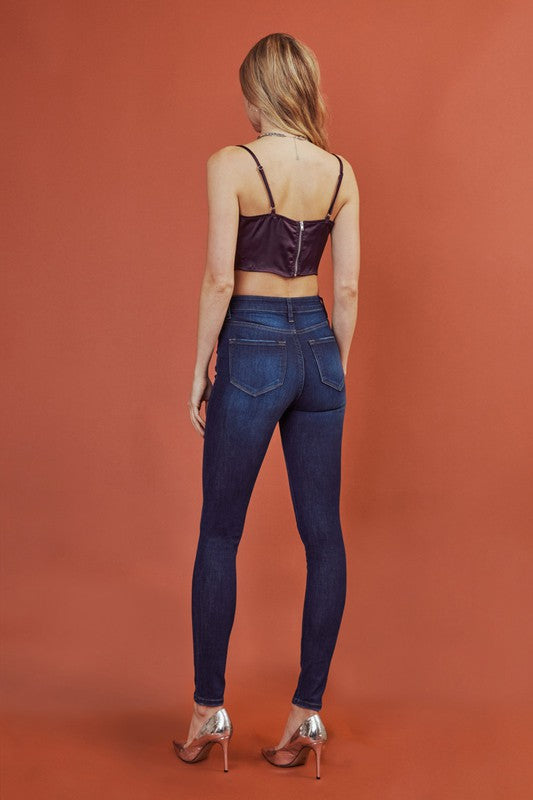 High Rise Super Skinny - Dark-Pants- Hometown Style HTS, women's in store and online boutique located in Ingersoll, Ontario